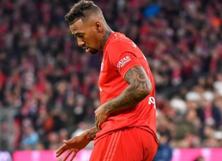 Jerome Boateng caught on the camera during a Bundesliga match.